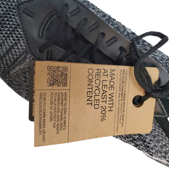 Nike Mens Shoes Air Max Flyknit Racer Athletic Sneakers Black White - Picture 10 of 10